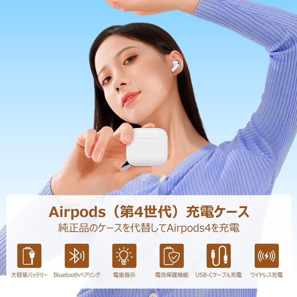 PIAQEIOZ Ladecase Kompatibel mit AirPods AirPods 4 Ladecase Ersatzladegerät für AirPods 4. Lade Bluetooth Kabelloses Laden 4,