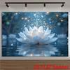 2D mystische weiße Lotusblume auf Wasserhintergrund