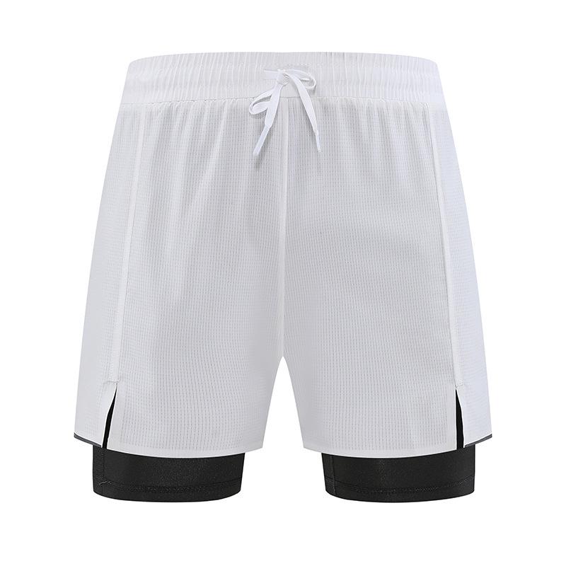 2024 Men's Quick-Dry Sports Shorts, Fake Two-Piece Design, Mid-Length with Inner Lining for Running or Training