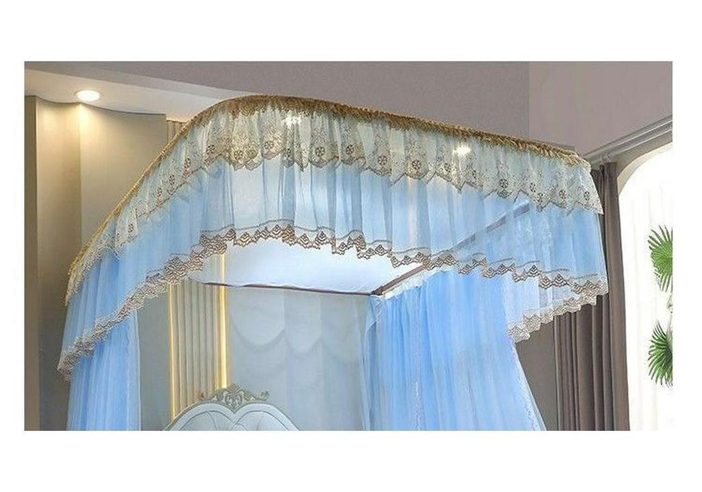 Thickened U-Shaped Mosquito Net Tent: Rail-Type, Three-Door, Princess Style for Home Use (1.8/1.2 Bed)