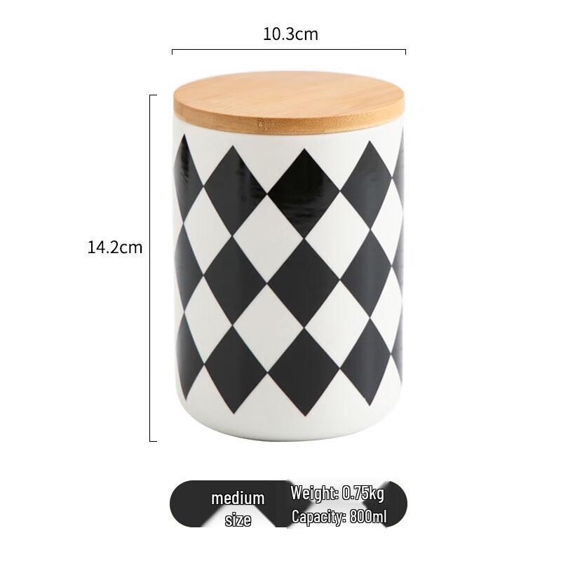 YIXI Nordic Geometric Ceramic Storage Jar