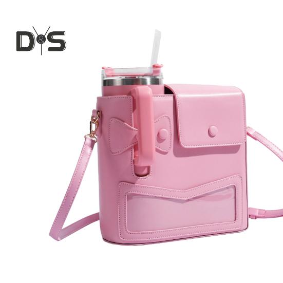 Taška přes rameno pro sklenici Cestovní taška na láhev na vodu s kapsou na telefon Crossbody držák na pohár Taška na láhev Nosič láhve na vodu pro sklenici Stanley