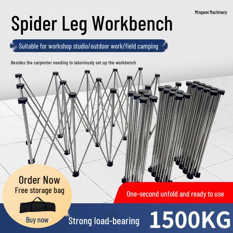 Beishite Foldable Spider Leg Workbench: Thickened Stainless Steel, Multi-functional Support for Tilers