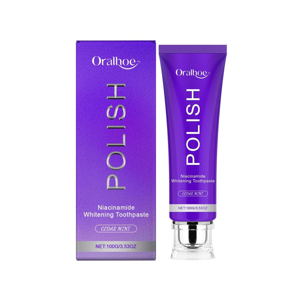 Niacinamide Whitening Toothpaste Dental Plaque Stains Removal Promote Bright White Teeth Cleaning Fresh Breath Mint Toothpaste