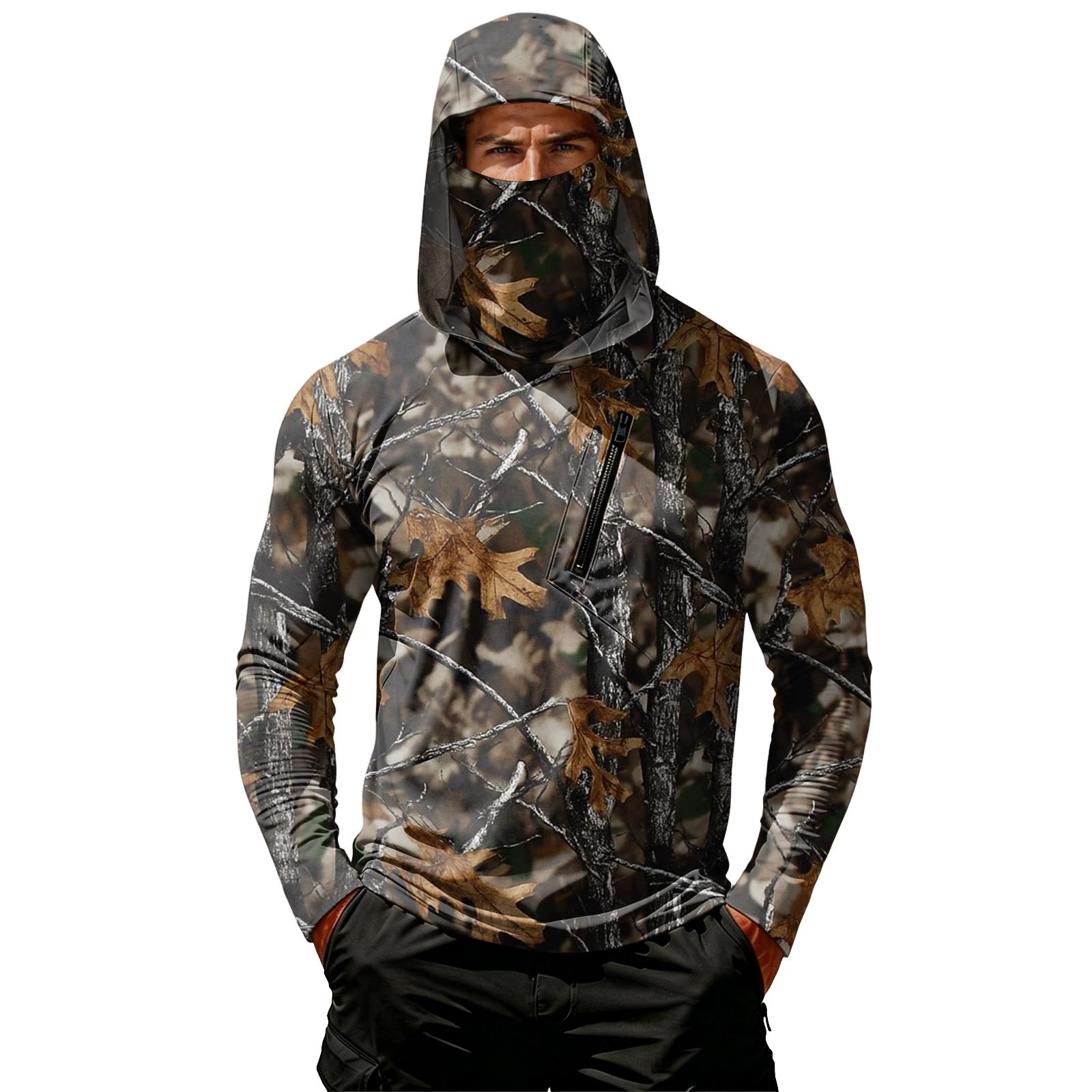 

Men s Casual Hooded Long Sleeve Sunscreen Top L кавовий