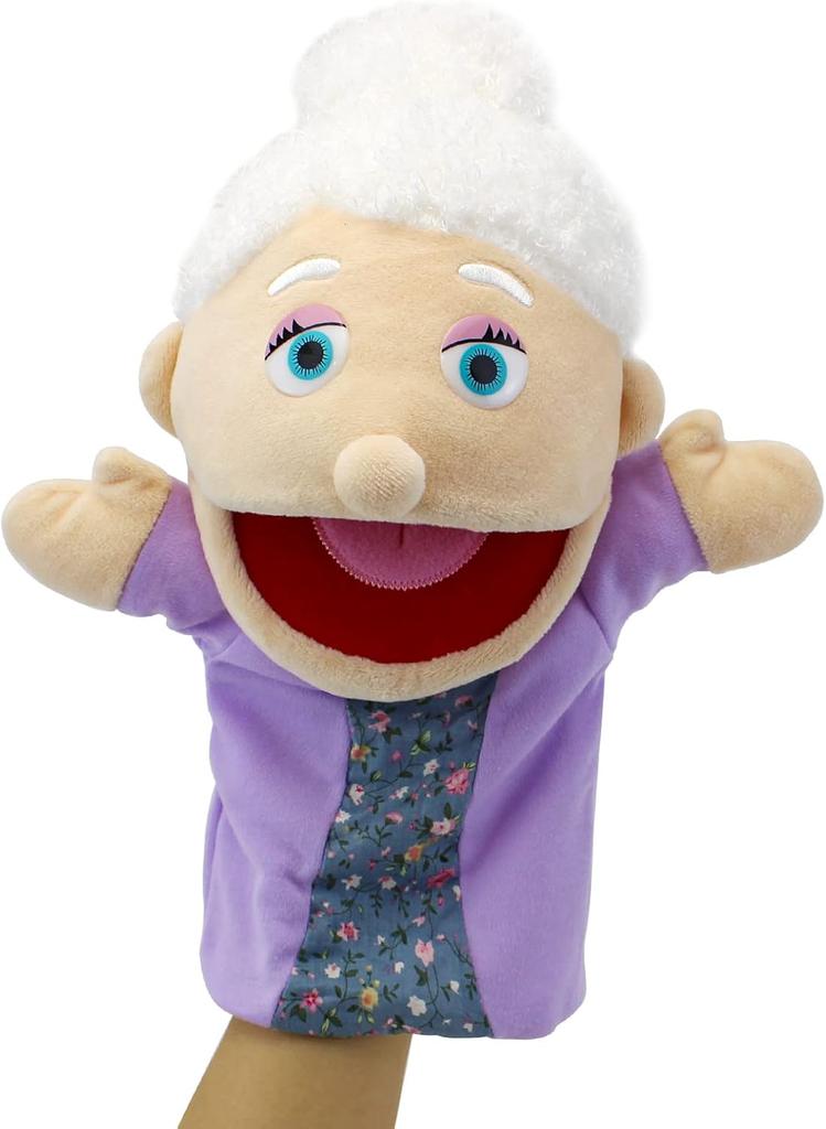 1 pezzo Marionette da Mano Peluche Famiglia 28-33cm Pelle Morbida Amica del Giocattolo Design a Bocca Apribile Multicolore Interattivo Gioco Genitore-Figlio
