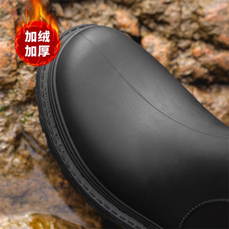 Spring and Autumn exquisite high tube women's wading boots women's seaside rain shoes fashion rain boots high tube cm thick-soled rubber shoes