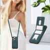 For iPhone 16 Pro Max Case Card Holder Kickstand Leather + TPU Phone Cover with Shoulder Strap
