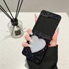Luxury Glitter Fashion Leather Phone Case For Samsung Galaxy Z Flip 8 7 6 5 4 3 Flash Mirror Shiny Diamond Rhinestone Hard Cover