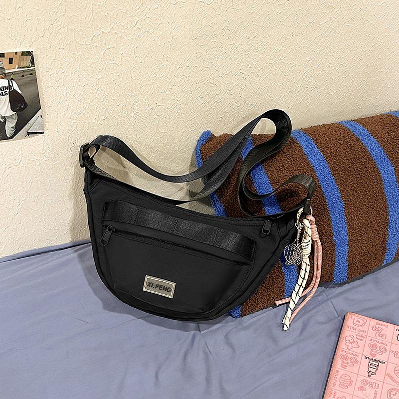 Girls Style Small Satchel Casual Commuter Dumpling Bag Versatile Pink Messenger Bag Niche Shoulder Bag Women