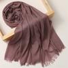 Foreign Trade Silk Scarf Cotton And Linen Headscarf Women'S Spring And Summer Solid Color Japanese And Korean Scarf Sun Protection Warm Shawl Hair