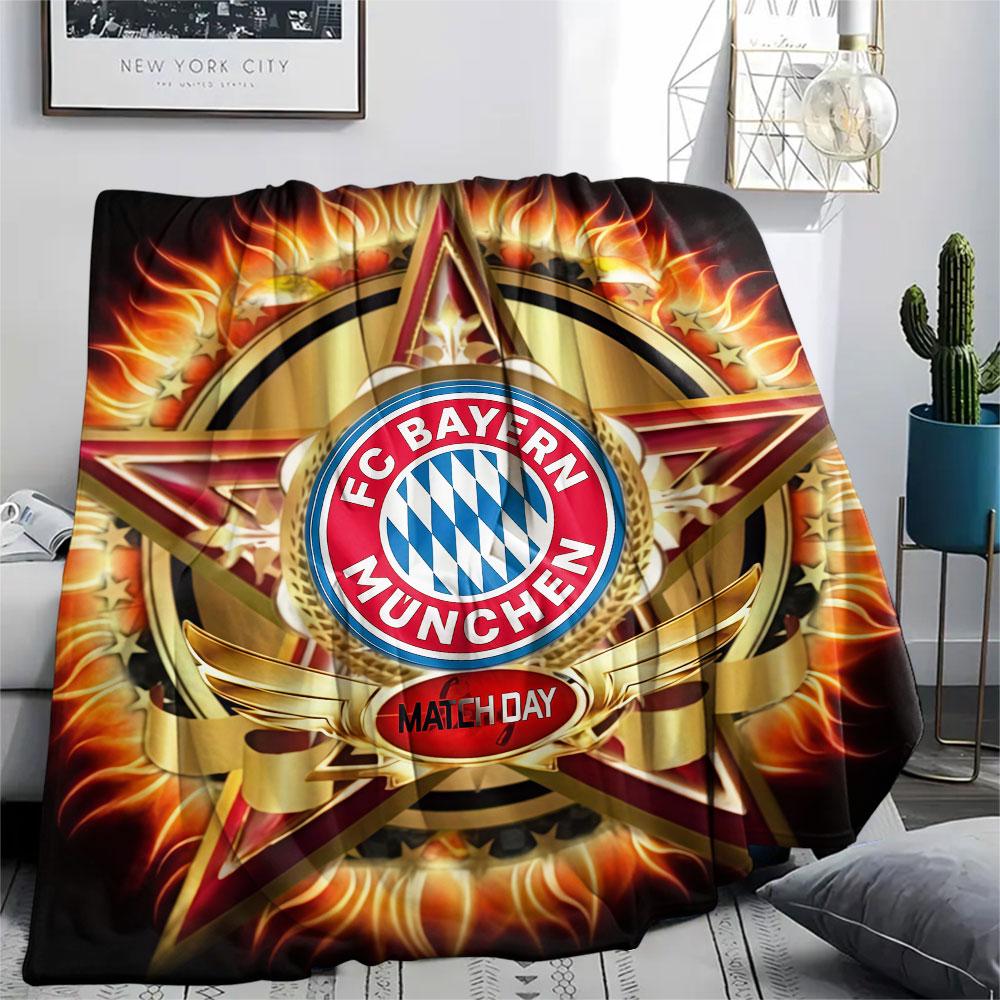 1PC FC Bayern Munchen Patterned Flannel Blanket Suitable For All Seasons for Home Decor Warmth and Comfort Gifts Holiday Present