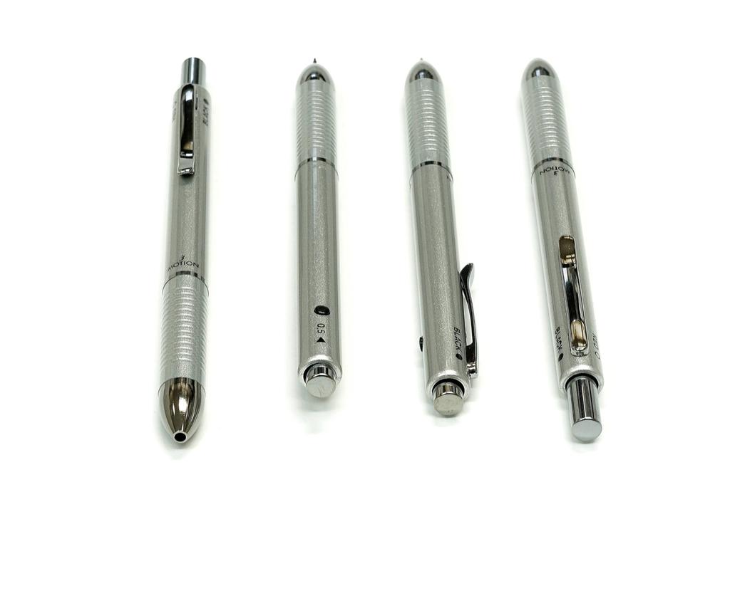 Made in Silver Premium Japan, 3-Mecha Knock-Style Multi-Function Pen, Boxed, K7-3MS-1