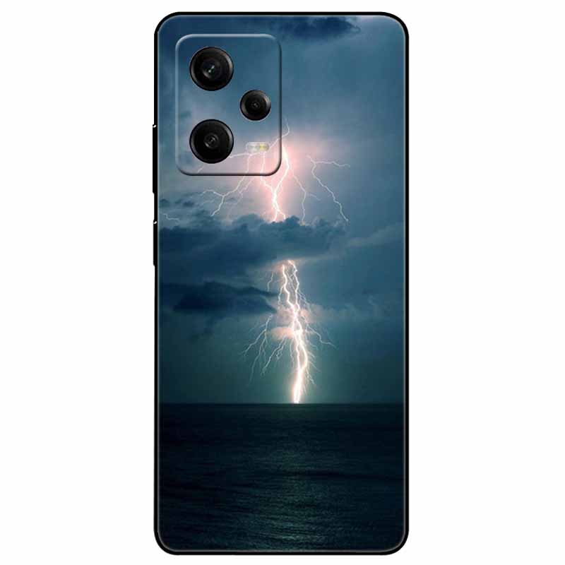 For Redmi Note 12 Pro 5G Case Note12 Covers TPU Black Silicone Starry Cover for Xiaomi Redmi Note 12 Pro+ 5G Plus Cartoon Soft