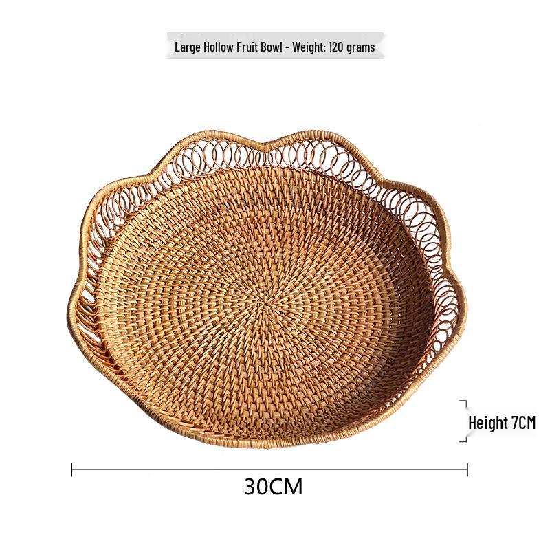 Hand-Woven Vietnamese Autumn Vine Tea and Snack Plate