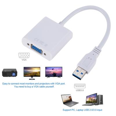USB3.0 To VGA Adapter USB To VGA External Video Card VGA Converter for Desktop Laptop PC To Monitor Projector