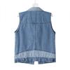 Women's Washed Striped Denim Vest