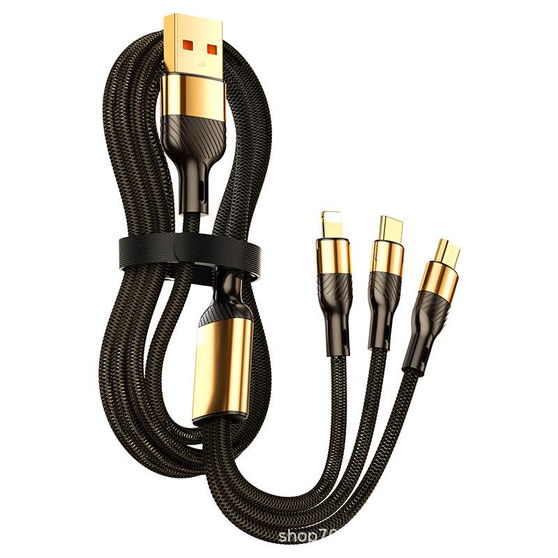 Multi-Device Fast Charging Cable: 3-in-1 Compatible with Apple, Huawei, Tablets