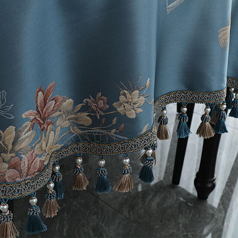 Chinese Tassels Oval Tablecloth For Dining Table Party Luxury Kitchen Coffee Table Cover Fabric 3d Jacquard Home Decoration