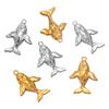17x25mm Gold-Plated Stainless Steel Whale Pendant for Necklace or Earring DIY