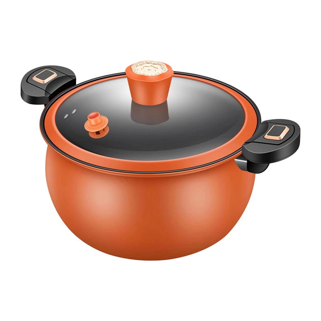 Micro Pressure Cooker Multifunction Soup Meat Pot for Boiling Frying Stewing orange