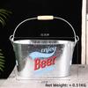 Internet Celebrity Retro Beer Beverage Ice Bucket High Aesthetic Home Handheld Tin Ice Bucket Camping Bar KTV Tonneau En Bois