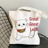 Kawaii Catshark Print Canvas Harajuku Shoulder Bag