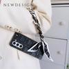 Rhombic Love Heart PU Leather Cover with Scarf Handbag Style Chain Wrist Strap For Samsung Galaxy Z Fold 6 5 4 3 5G Phone Case