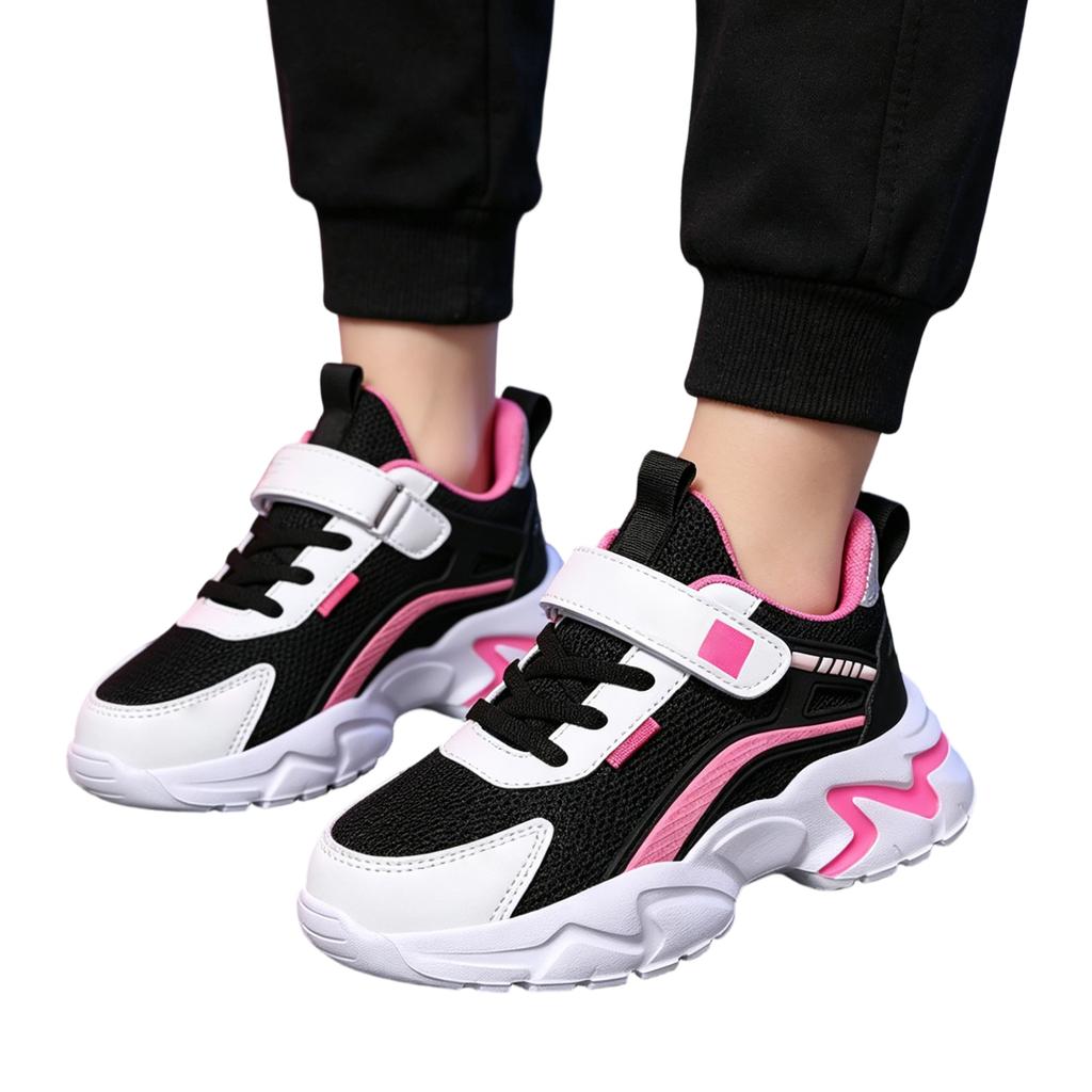 Children Walking Shoes Lightweight Breathable Mesh Sneakers with Adjustable Hook and Loop Closure Durable Non-Slip Outsole for Kids