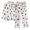 Women's Casual Fashion Polka Dot Print Long-Sleeved Trouser Homewear Set