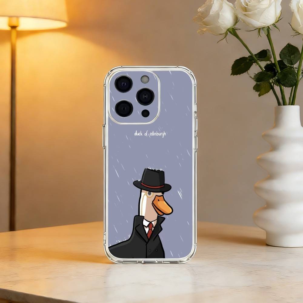 Cartoon Funny D-Duck Phone Case For iPhone 17 16 15 14 13 12 11 Mini Pro Max Plus Transparent Cover