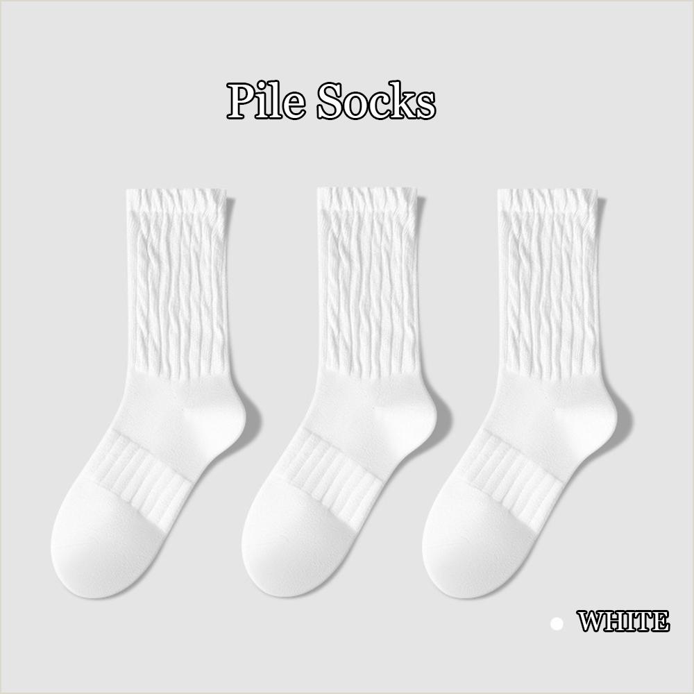 3 Pary Vintage Bawełnianych Skarpet, Damskie Skarpety Dzianinowe Skarpety Sportowe Grube Długie Skarpety Frotte, ze Skórzanymi Czółenkami Trampkami Butami na Deskę