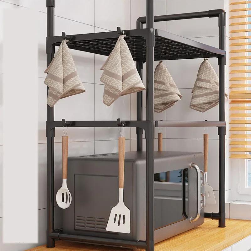 Multi-Layers Simple Storage Shelf Standing Countertop Seasoning Oven Shelf Kitchen Microwave Racks Kitchen Organizing Racks