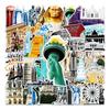 64 Landmark Building Graffiti Creative Laptop Bicycle Scooter Car Waterproof Decorative Stickers