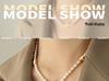 Korean Sweet Peach Heart & Pearl Titanium Necklace