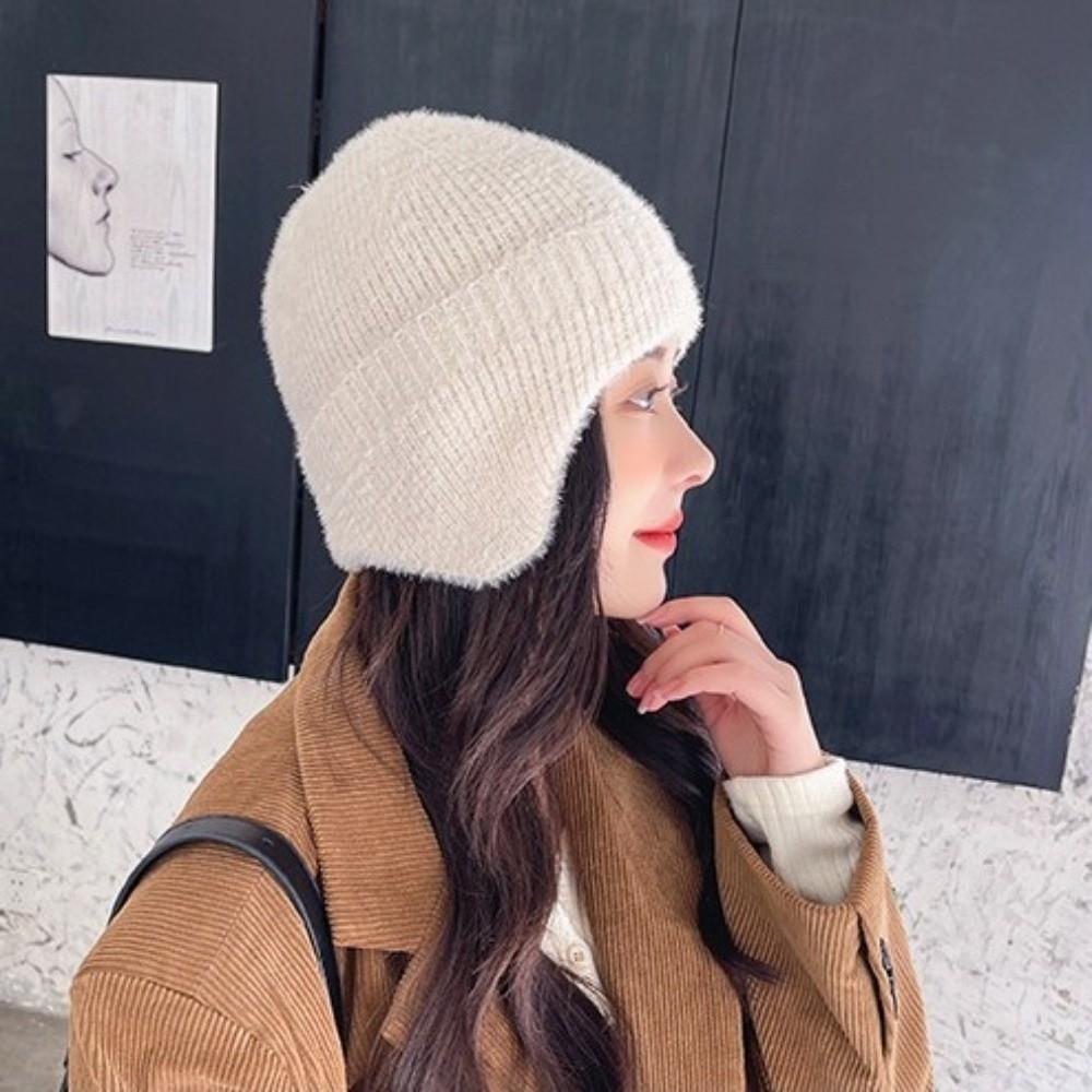 Soft Material Earflap Winter Hat Knitted Beanies Cap Fashion Knit Ski Hat  Outdoor Activities