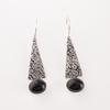 Natural Black Tourmaline 925 Sterling Silver Jewelry Handmade Earrings 1.9" EE-165-30