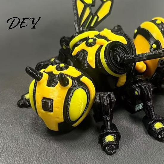 Futuristische Heimdekoration Gelenkige Bienenstatue, 3D-gedruckte bewegliche Gelenke Insektenfigur für Auto Kreatives Geschenk Sammler Armaturenbrett und Schreibtisch