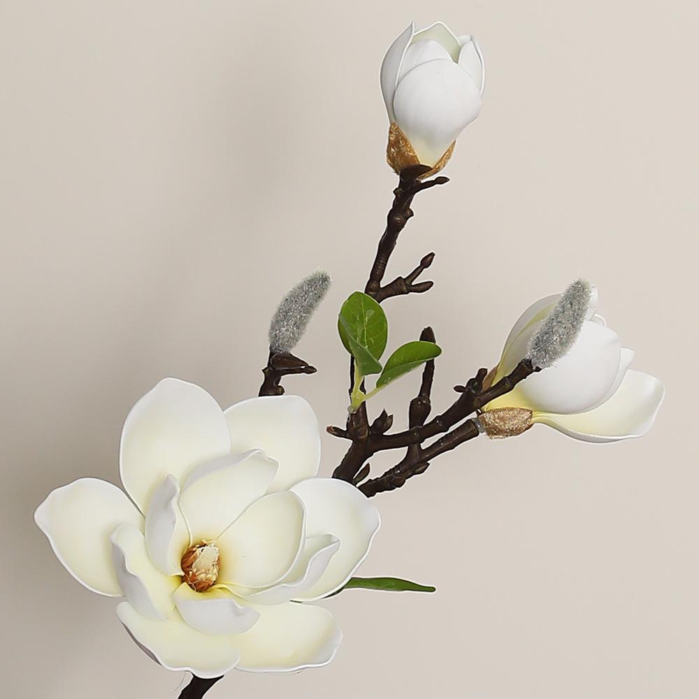 Large Magnolia Artificial Flower Bouquet for Living Room - High-End Floor Stand Floral Decoration