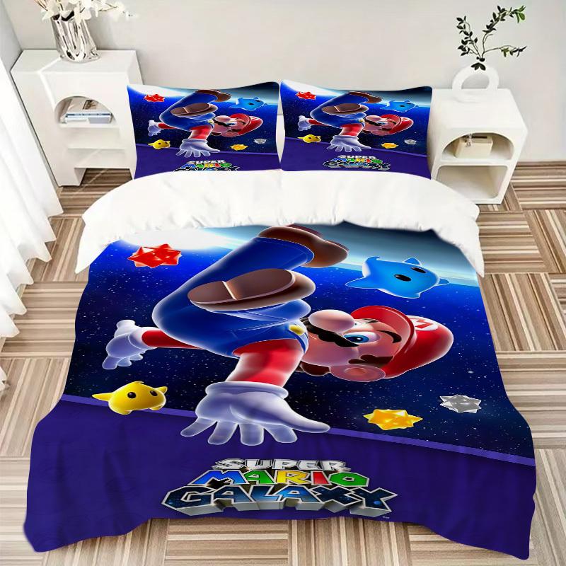 3pcs Super Mario Duvet Cover Set, 1 Duvet Cover + 2 Pillowcases (No Insert), High-Definition Print, Home & Dorm Set yy251208057