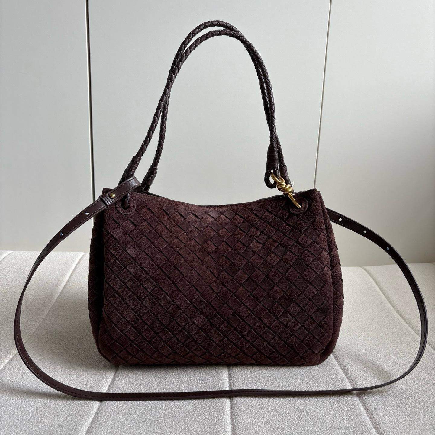 

Трансграничная плетеная сумка-парашют из матовой коровьей кожи первого слоя, осенне-зимняя портативная сумка-ведро, универсальная на плечо и через плечо, женская сумка 30*26*20cm кофейный