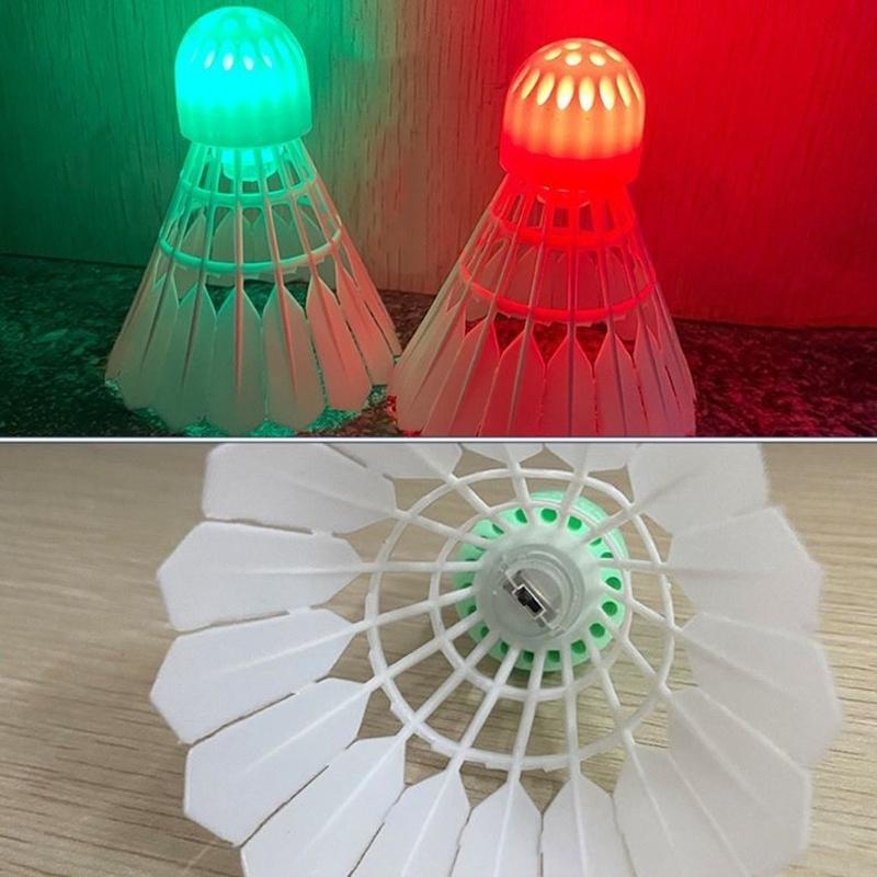 4pcs Light Weight LED Lighting Sport Badminton Night Training LED Glow Shuttlecocks For Outdoor Sports Easy to Use