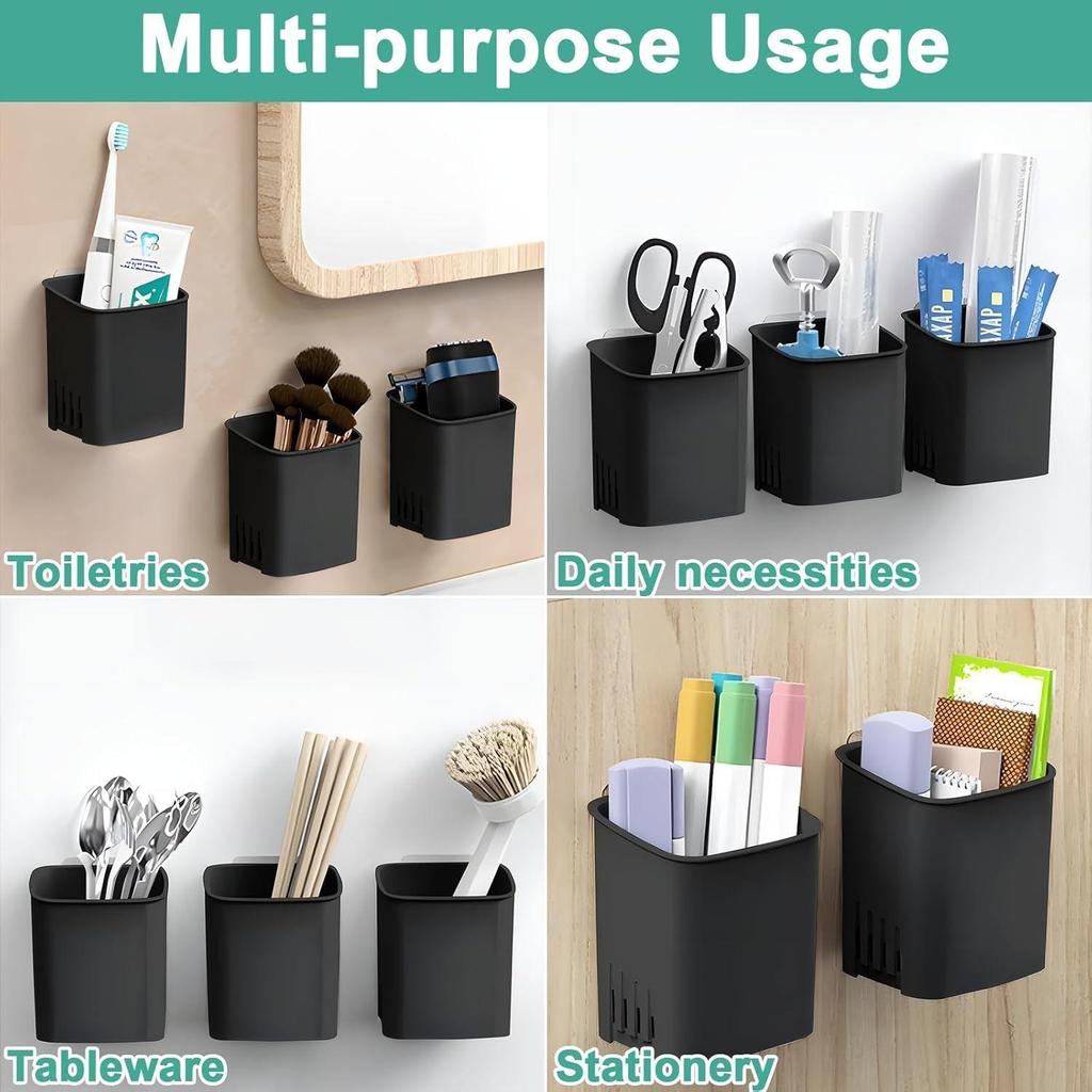Toothbrush Holders for Bathroom(Pack of 2), Plastic Wall Mounted Self Adhesive, Toothbrush Holder for Toothbrushes, Toothpaste, Shaver, Razor