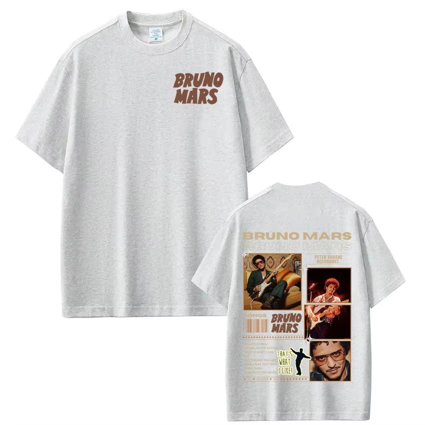 Singer Bruno Mars New Album Tour 2026 Graphics Tee Shirt Men Women Casual Harajuku Short Sleeve Top Hiphop Streetwear