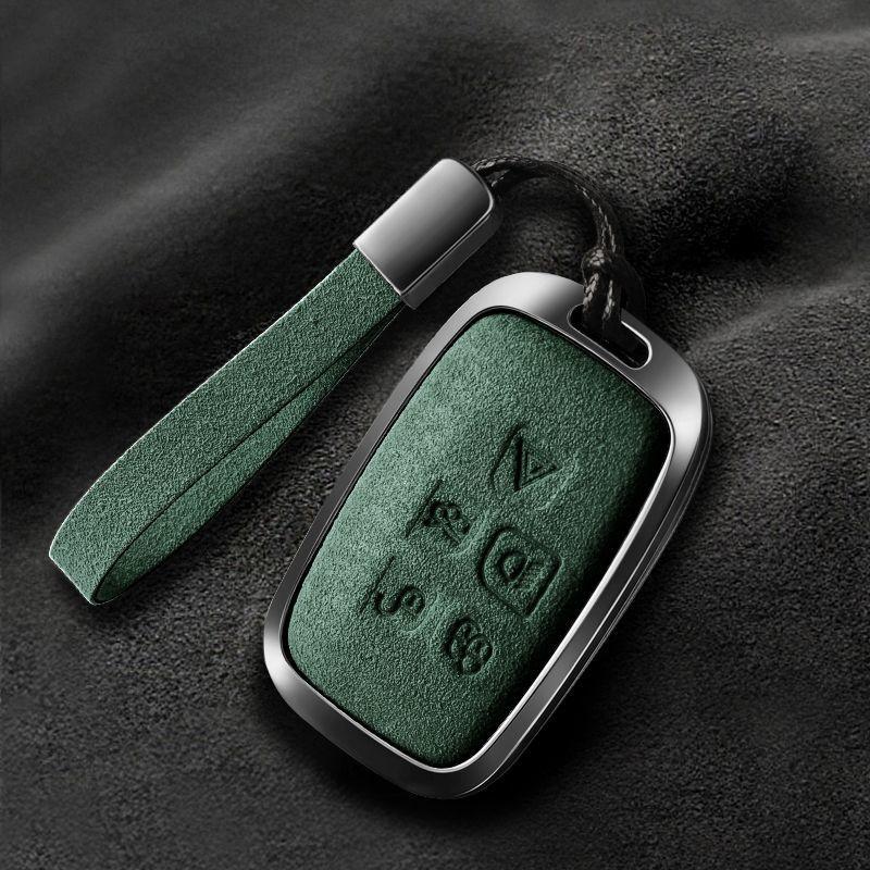 Metal Suede Car Remote Key Cover Case Holder Shell Fob for Land Rover New RangeRover Sport Evoque Freelander Velar Discovery LR5