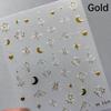 1 piece  5D silver nail stickers metal mini star nail art stickers high quality exquisite decals self-adhesive nail art stickers