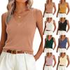 Damen Mode Cropped V-Ausschnitt Ganzstrick Cami Top