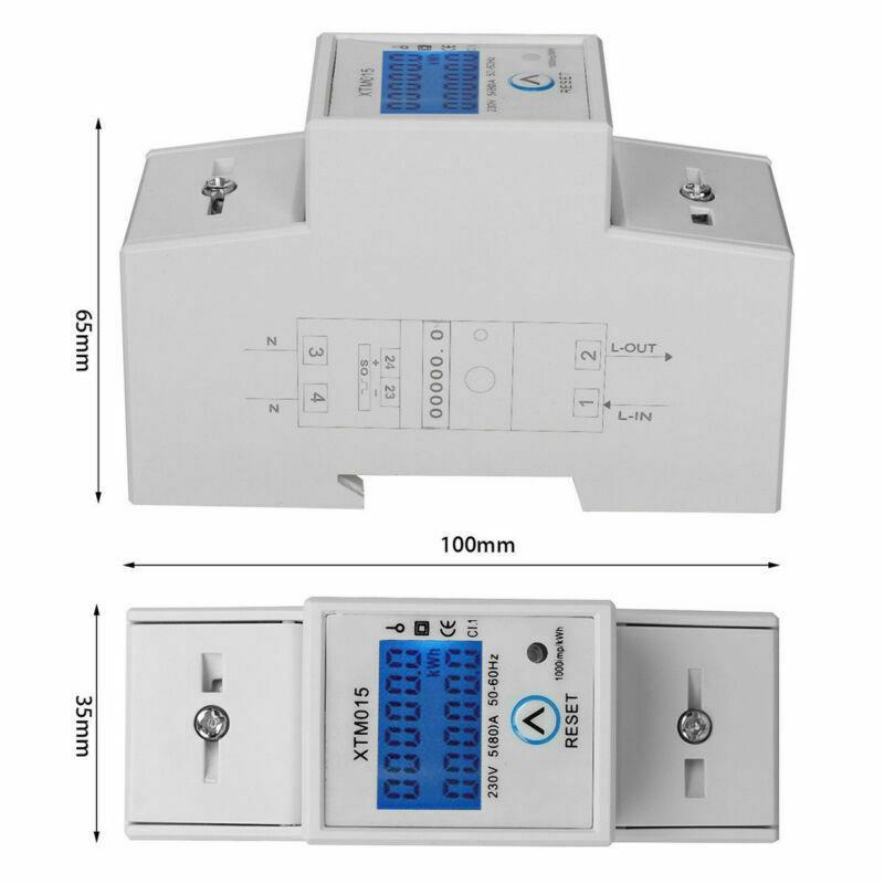 A DIN Hutschiene XTM015 LCD Digital Elektrozähler Wechselstromzähler Watt 5 80 A DIN Hutschiene XTM015 LCD Digital Elektrozähler Wechselstromzähler Watt 5 80