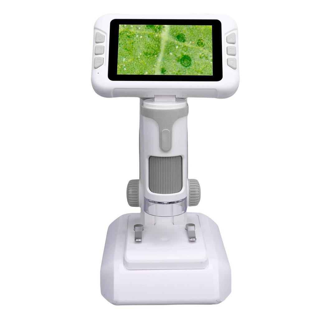 Kids Microscope 1600X 4 Inch LCD Screen Handheld Desktop Digital Microscope with LED Light for Education Gray