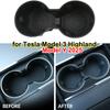 Car Cup Holder for Tesla Model Y Juniper Center Console Cup Mat TPE Water Bottle Holder Model 3 Highland interior Accessories